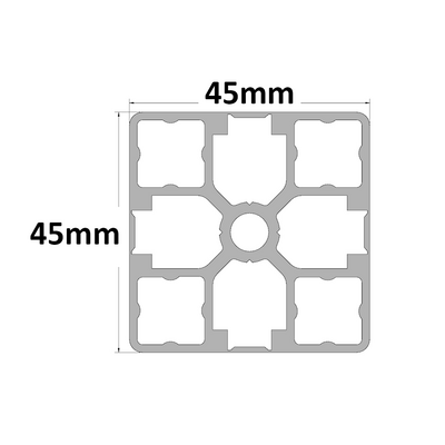 10-4545S4-0-500MM MODULAR SOLUTIONS EXTRUDED PROFILE<br>45MM X 45MM SMOOTH SIDES TARE AWAY, CUT TO THE LENGTH OF 500 MM